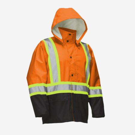 Hi-Vis-Safety-Rain-Jacket-with-Snap-Off-Hood
