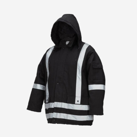 Winter-Lined-Black-Cotton-Canvas-Parka-with-Reflective-Stripes